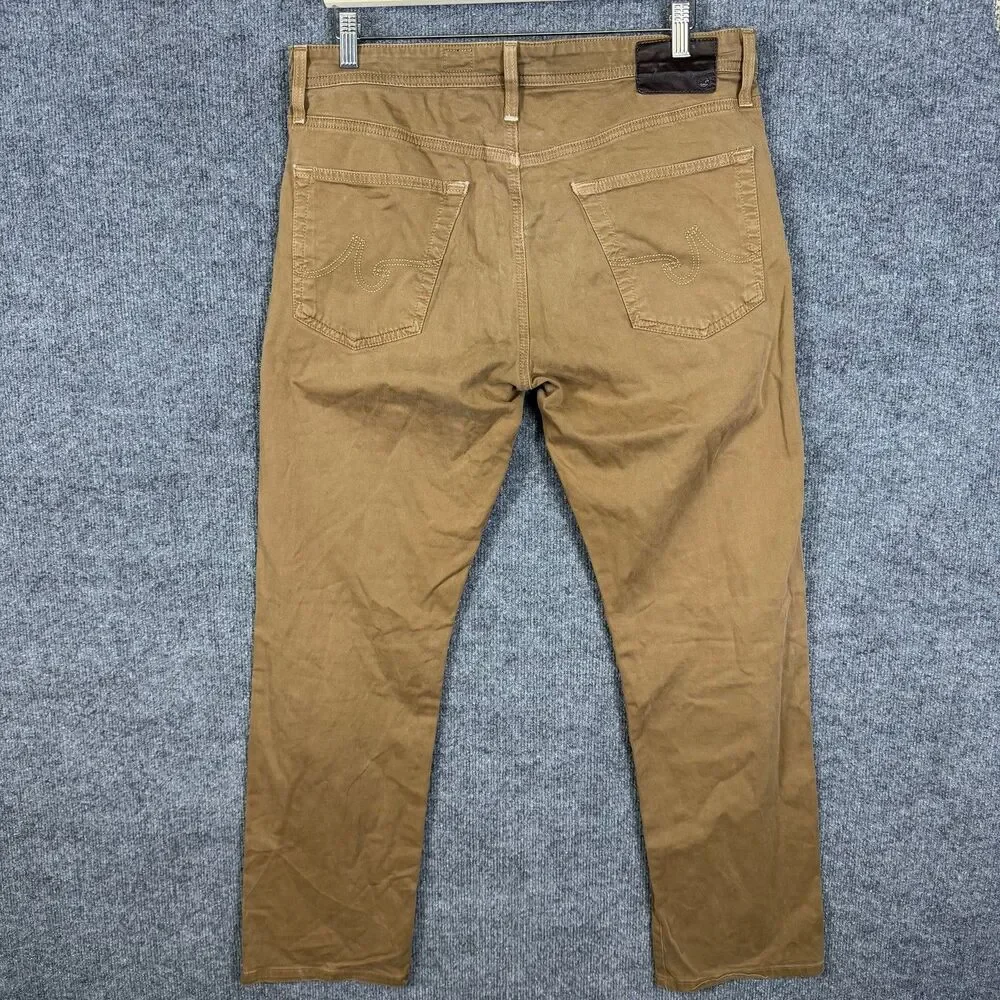 AG Adriano Goldschmied Mens The Graduate Pants 34x34(29) Tan Tailored Leg Chinos